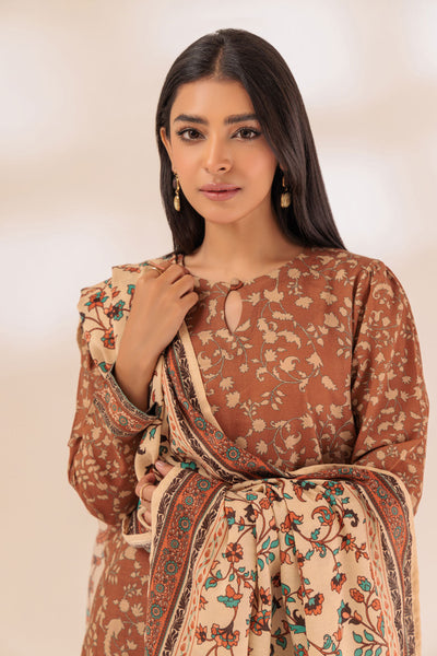 Khaddar Brown 3 Piece Suit - Bonanza