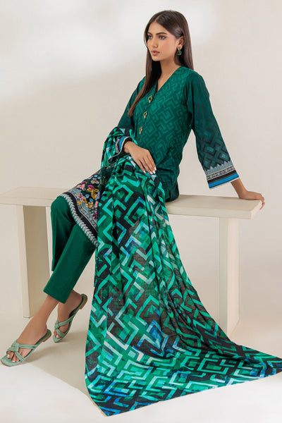 Khaddar Green 3 Piece Suit - Bonanza