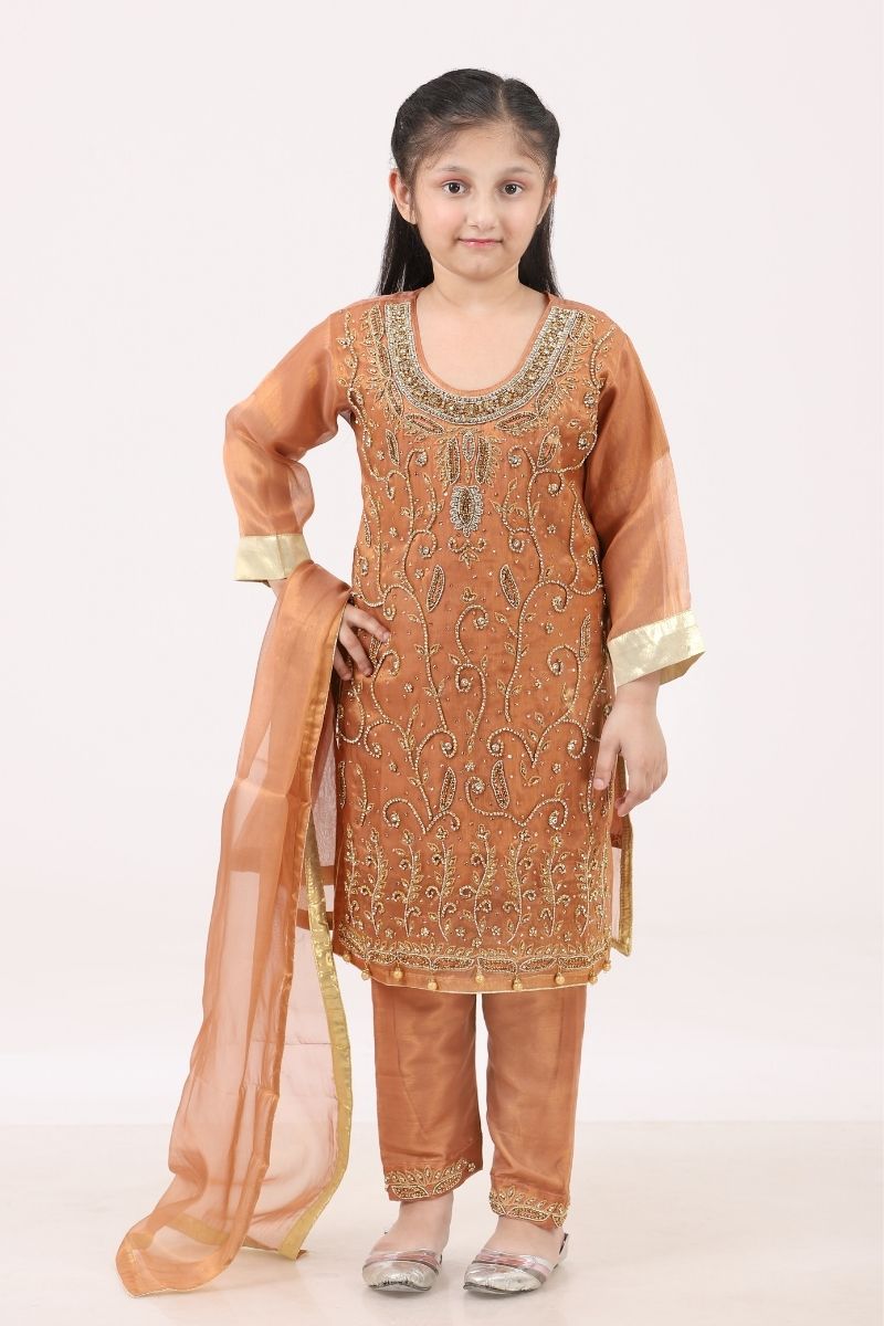 Peach 3 Piece Suit - Lakhtai Kids