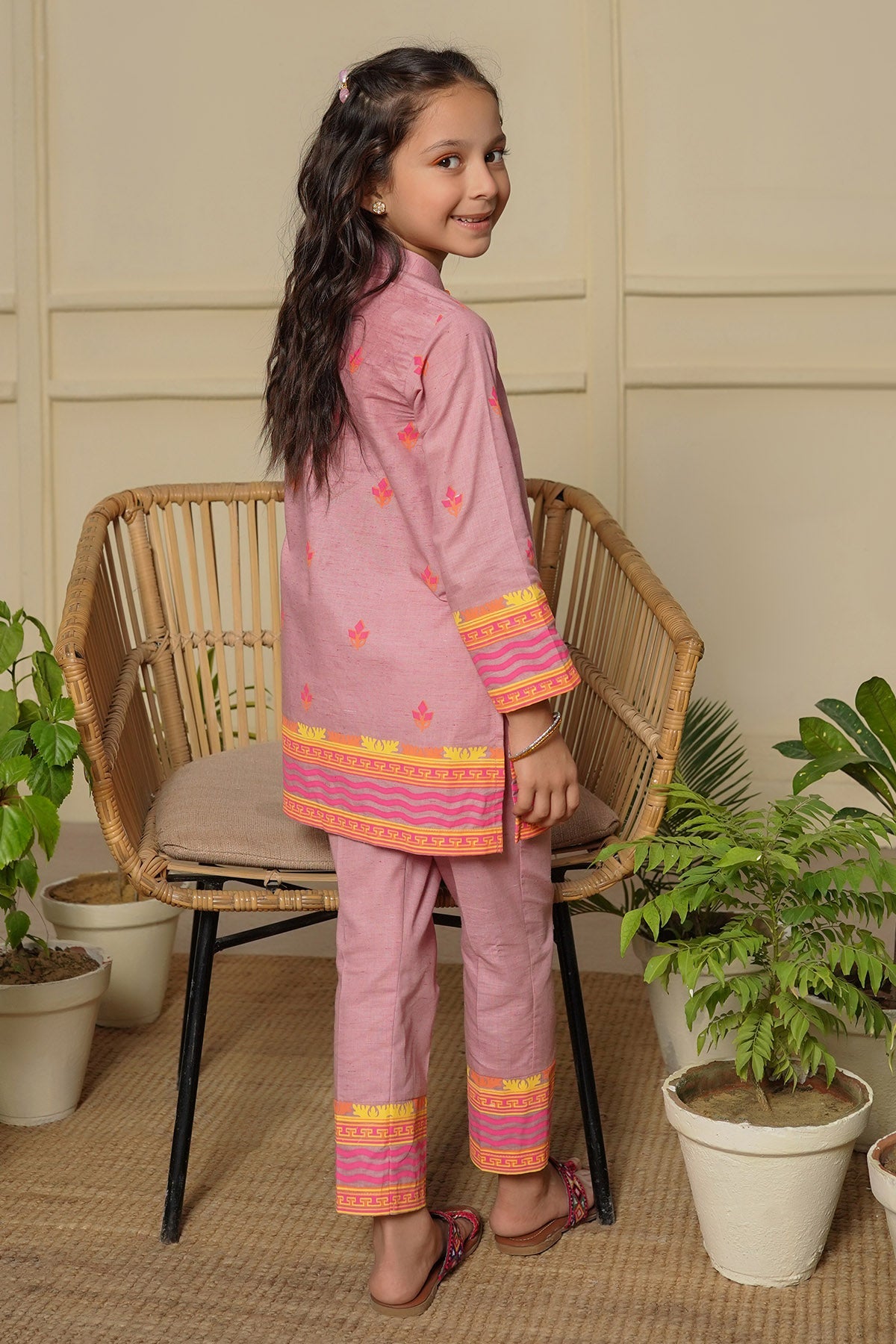 Cotton Chambray Pink 2 Piece Suit - Ochre
