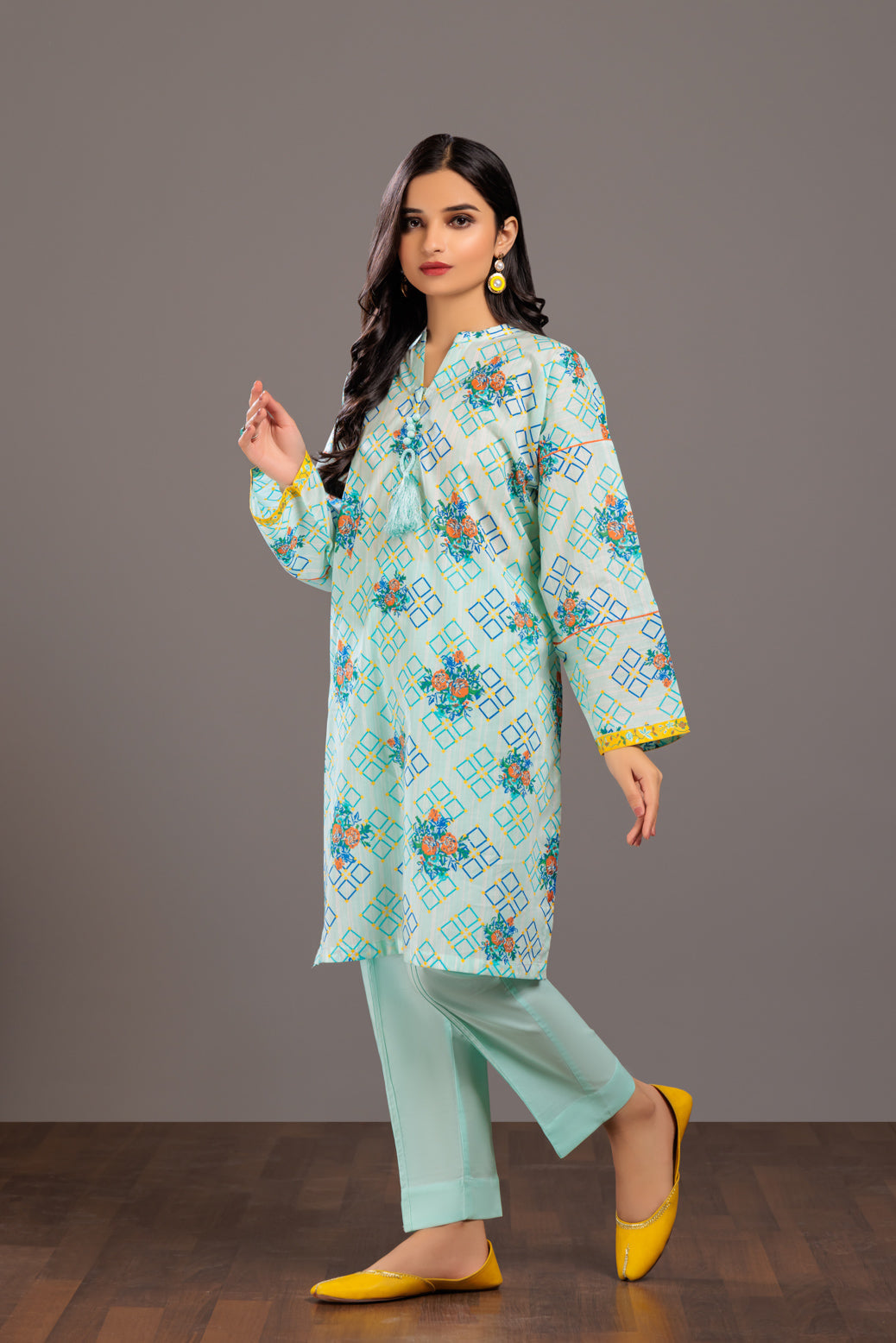 Lawn Turquoise 2 Piece Suit - Bonanza