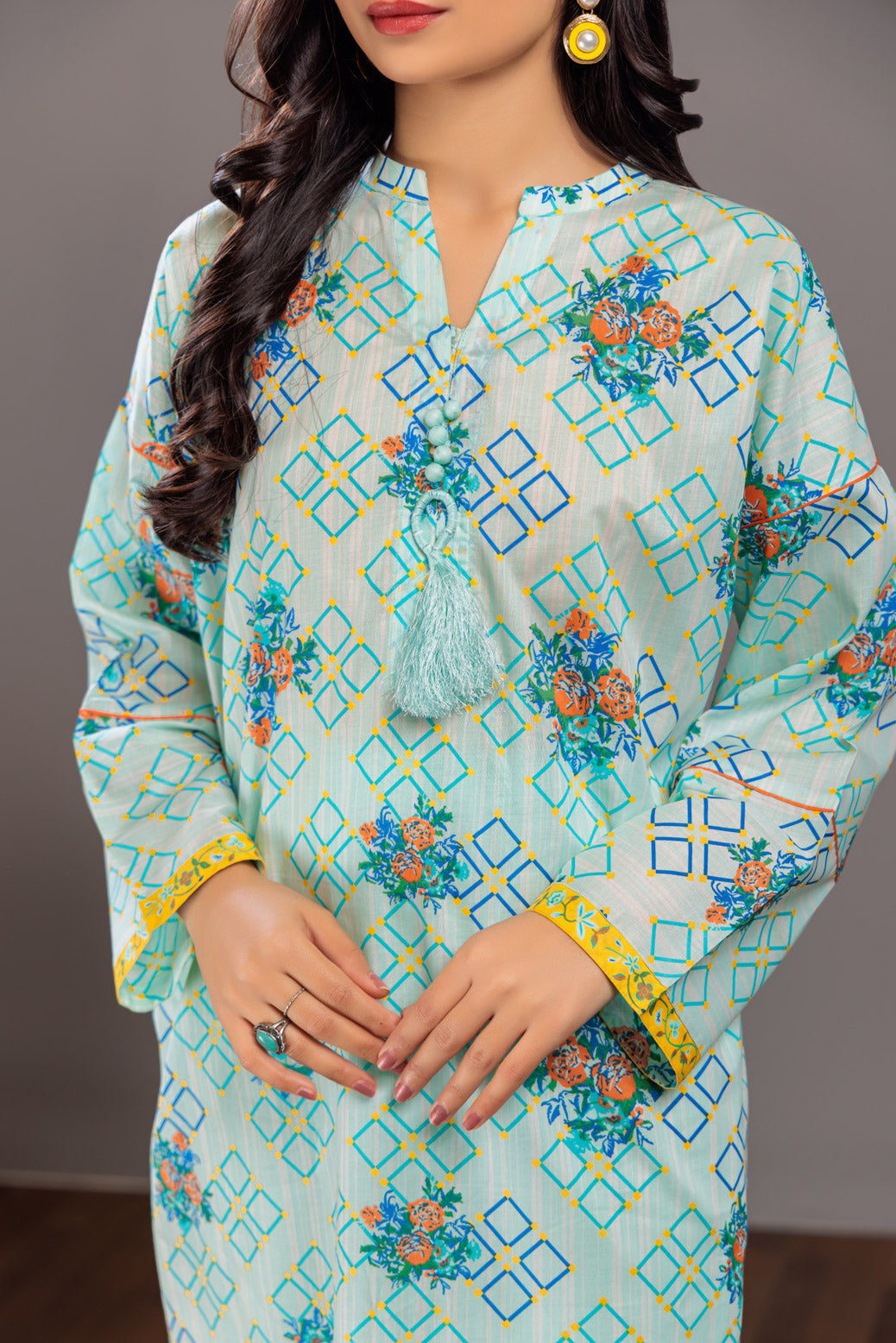 Lawn Turquoise 2 Piece Suit - Bonanza