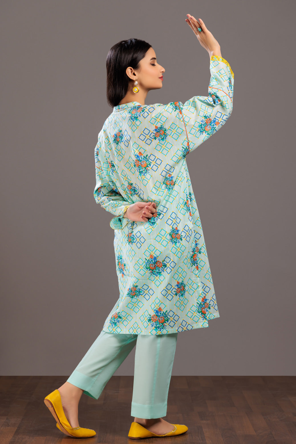 Lawn Turquoise 2 Piece Suit - Bonanza