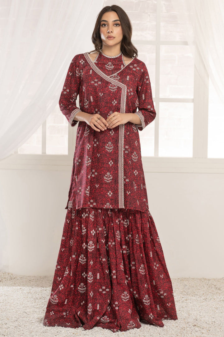 Lawn Red Kurti - Limelight