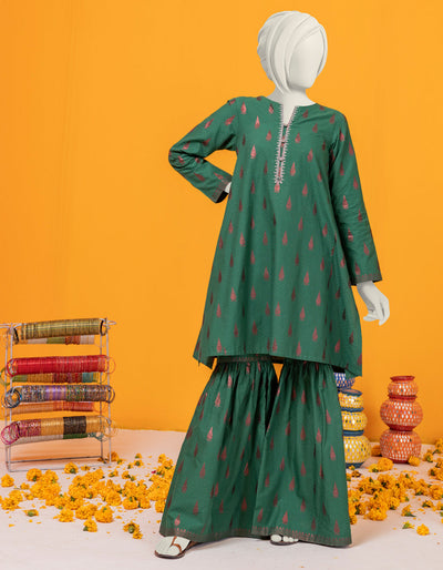 Textured Green 2 Piece Stitched Suit - J. Junaid Jamshed