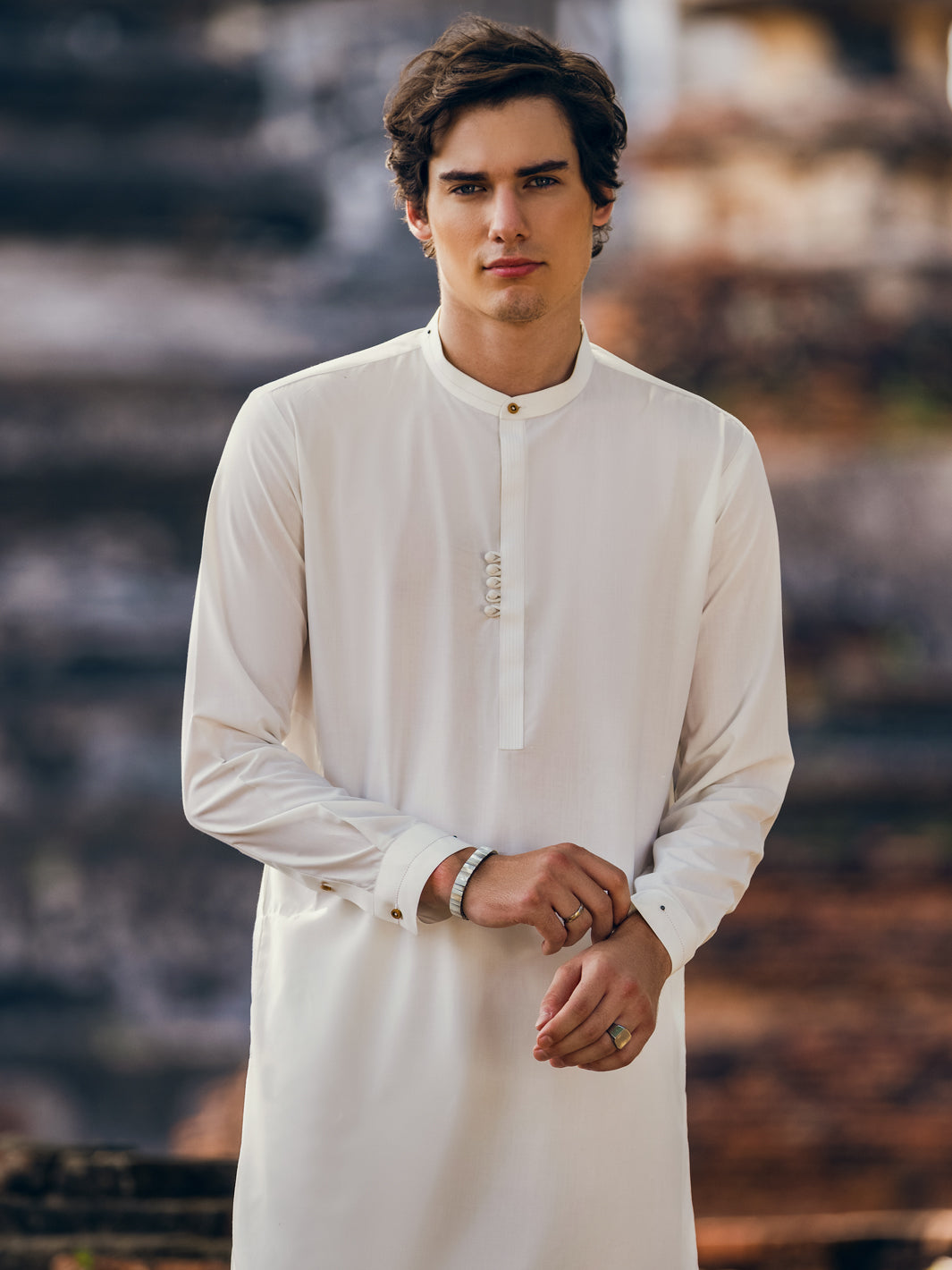 Polyester Viscose White Kurta Trouser - J. Junaid Jamshed