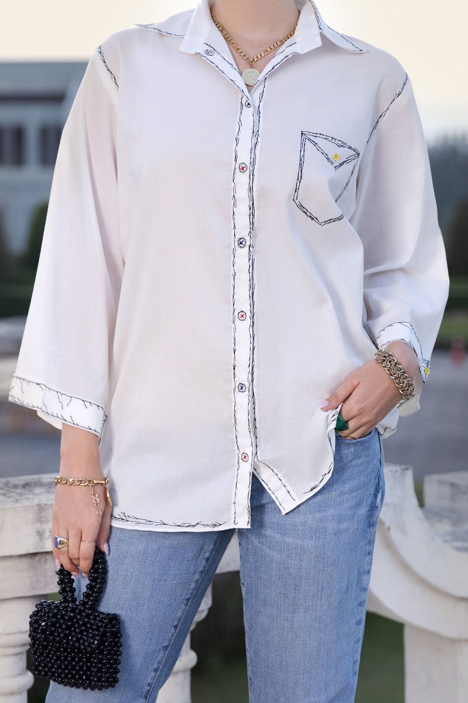 Dyed White Kurti - Almirah
