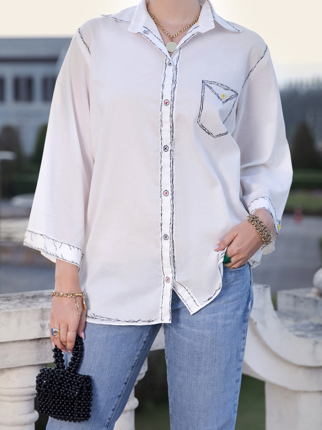 Dyed White Kurti - Almirah