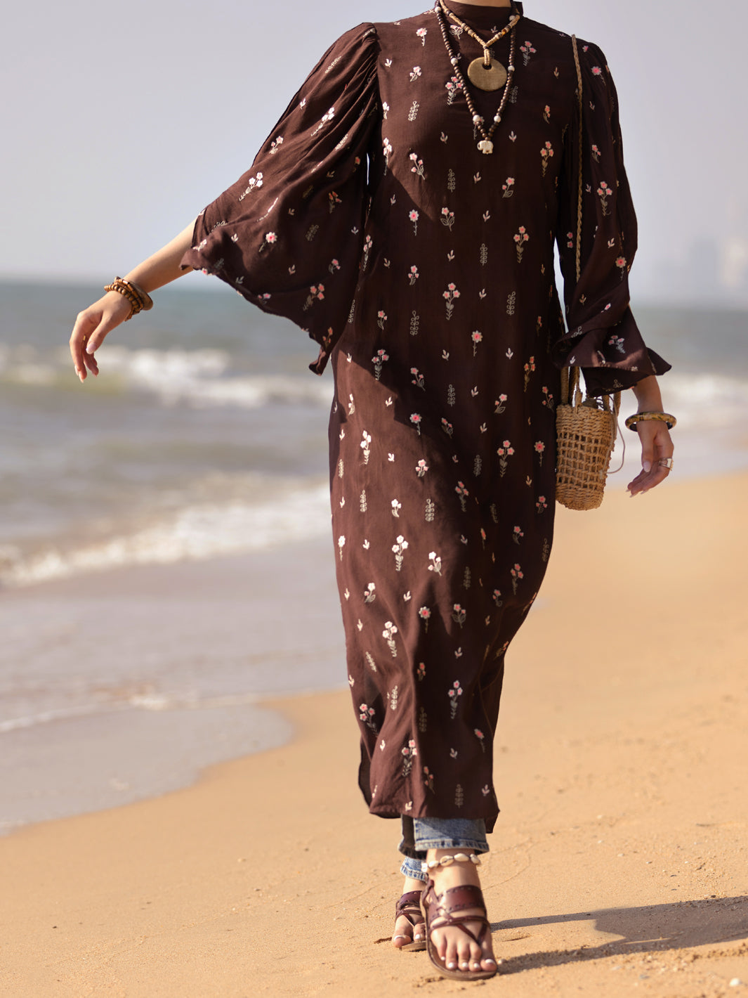 Mapple Silk Brown Kurti - Almirah