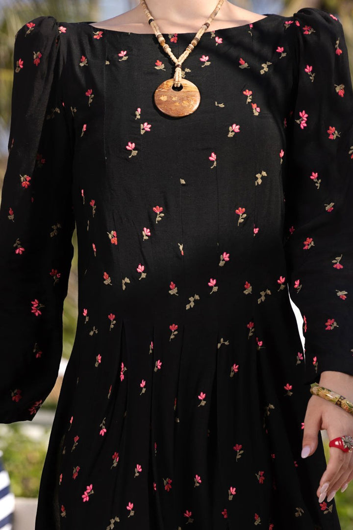 Mapple Silk Black Kurti - Almirah