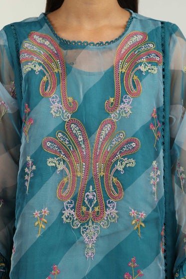 Luxury Pret Organza Embroidered 2 Piece Suit - Ideas By Gul Ahmed