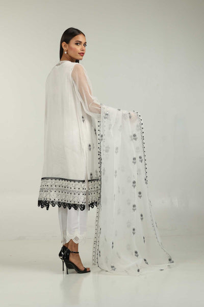 White Organza Luxury Pret 2 Piece Suit - Ideas By Gul Ahmed Festive
