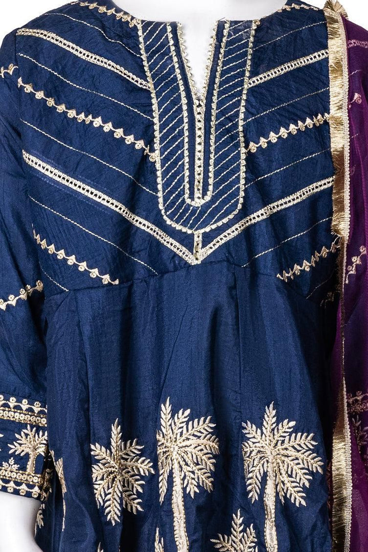 Blue 3 Piece Suit - J. Junaid Jamshed