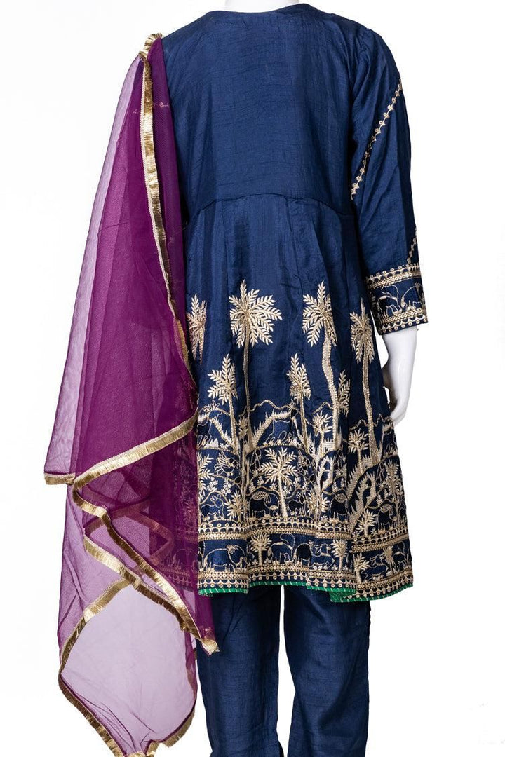 Blue 3 Piece Suit - J. Junaid Jamshed