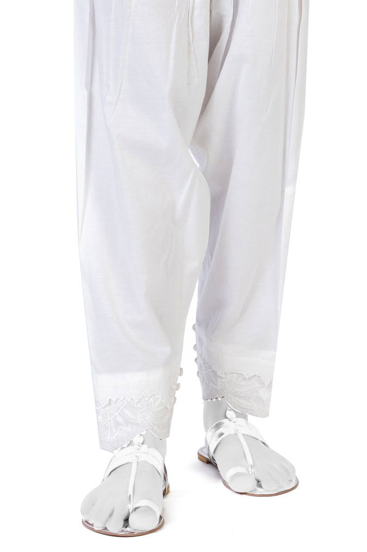 Dyed White Shalwar - J. Junaid Jamshed