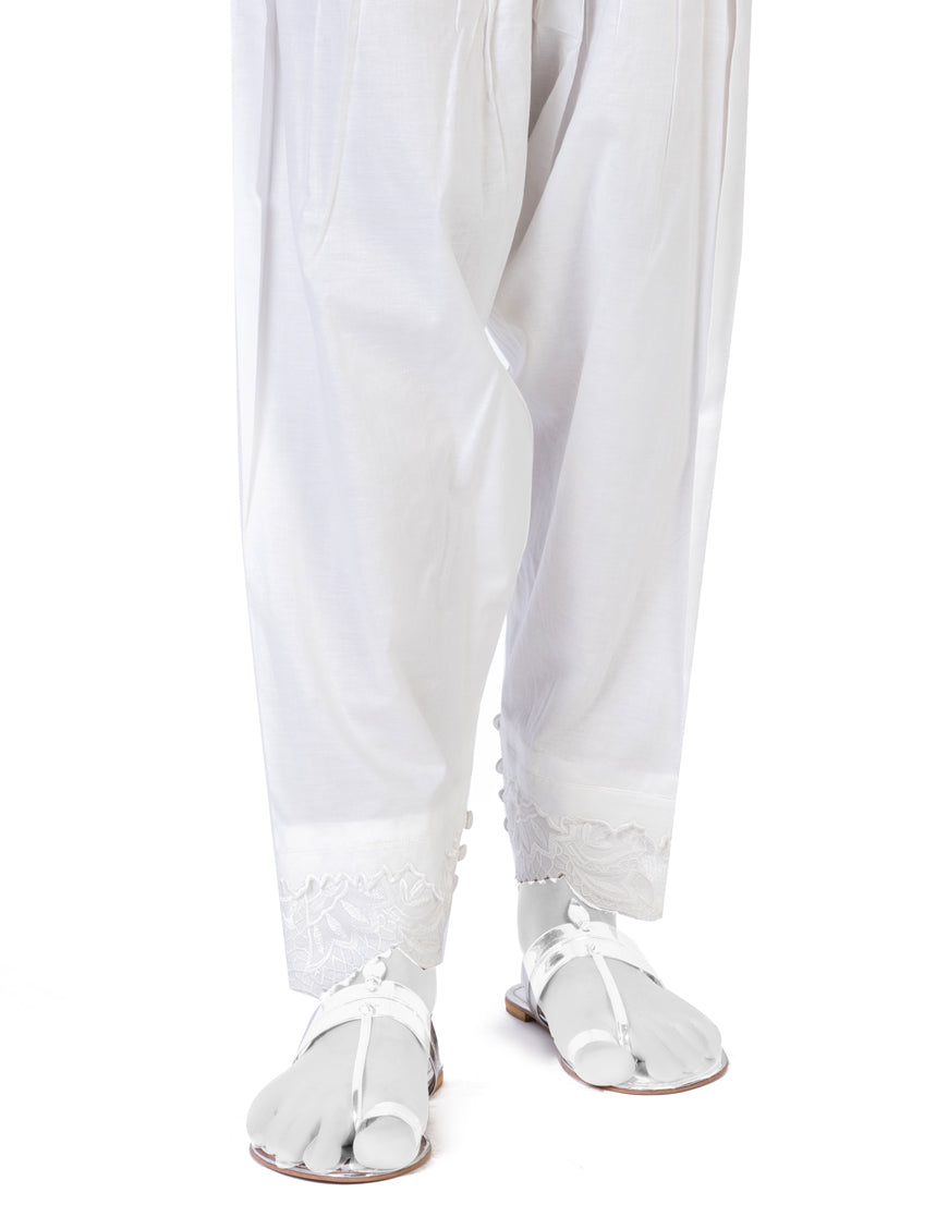 Dyed White Shalwar - J. Junaid Jamshed