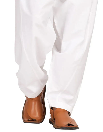 Blended Off White Shalwar - J. Junaid Jamshed