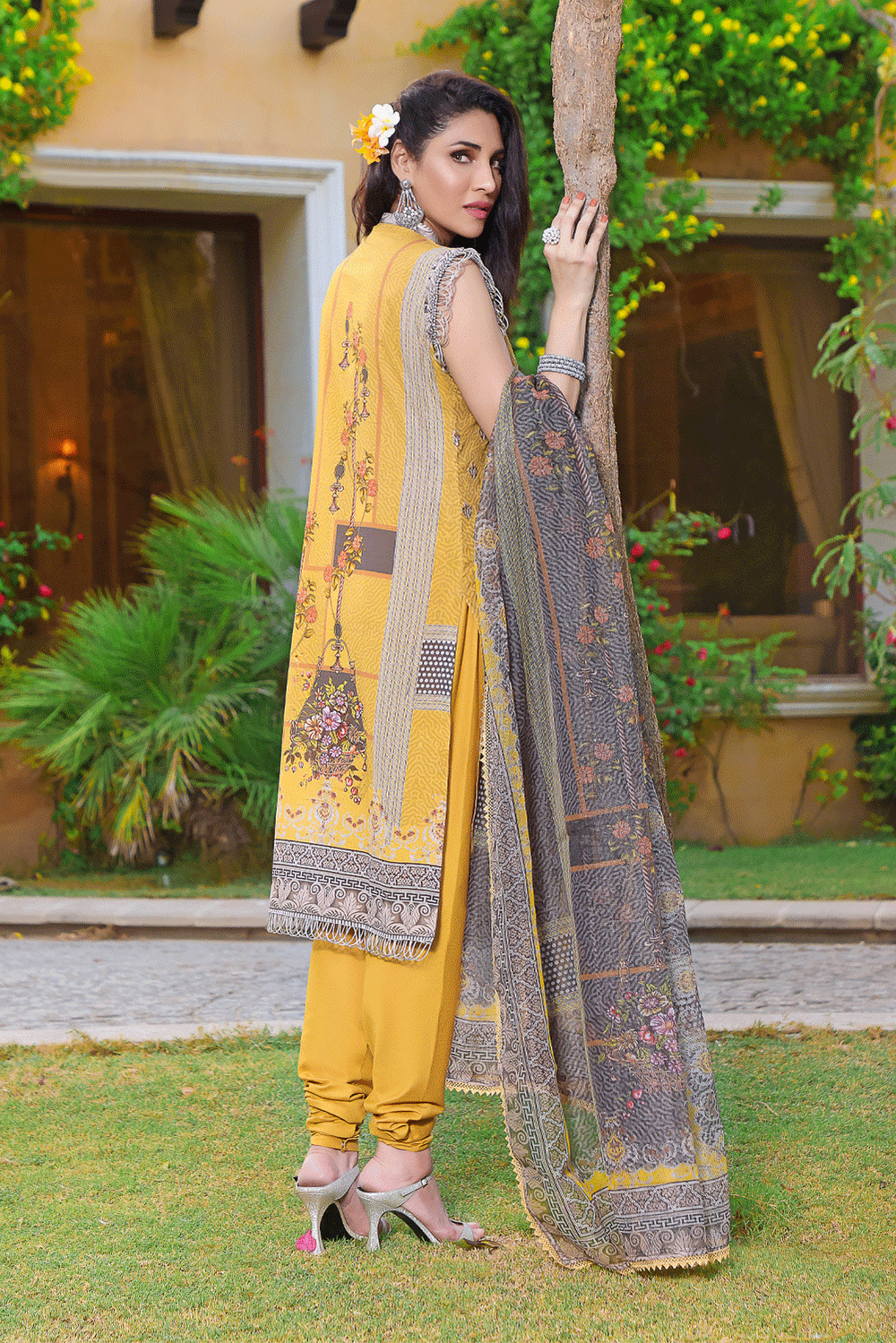 Yellow 3 Piece Lawn Suit - Khas