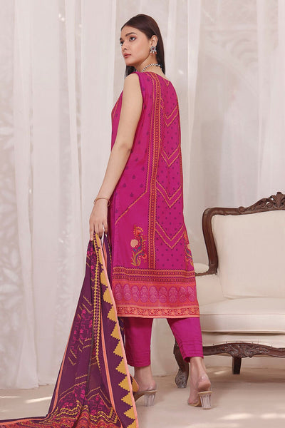 Lawn Magenta 3 Piece Suit - Khas