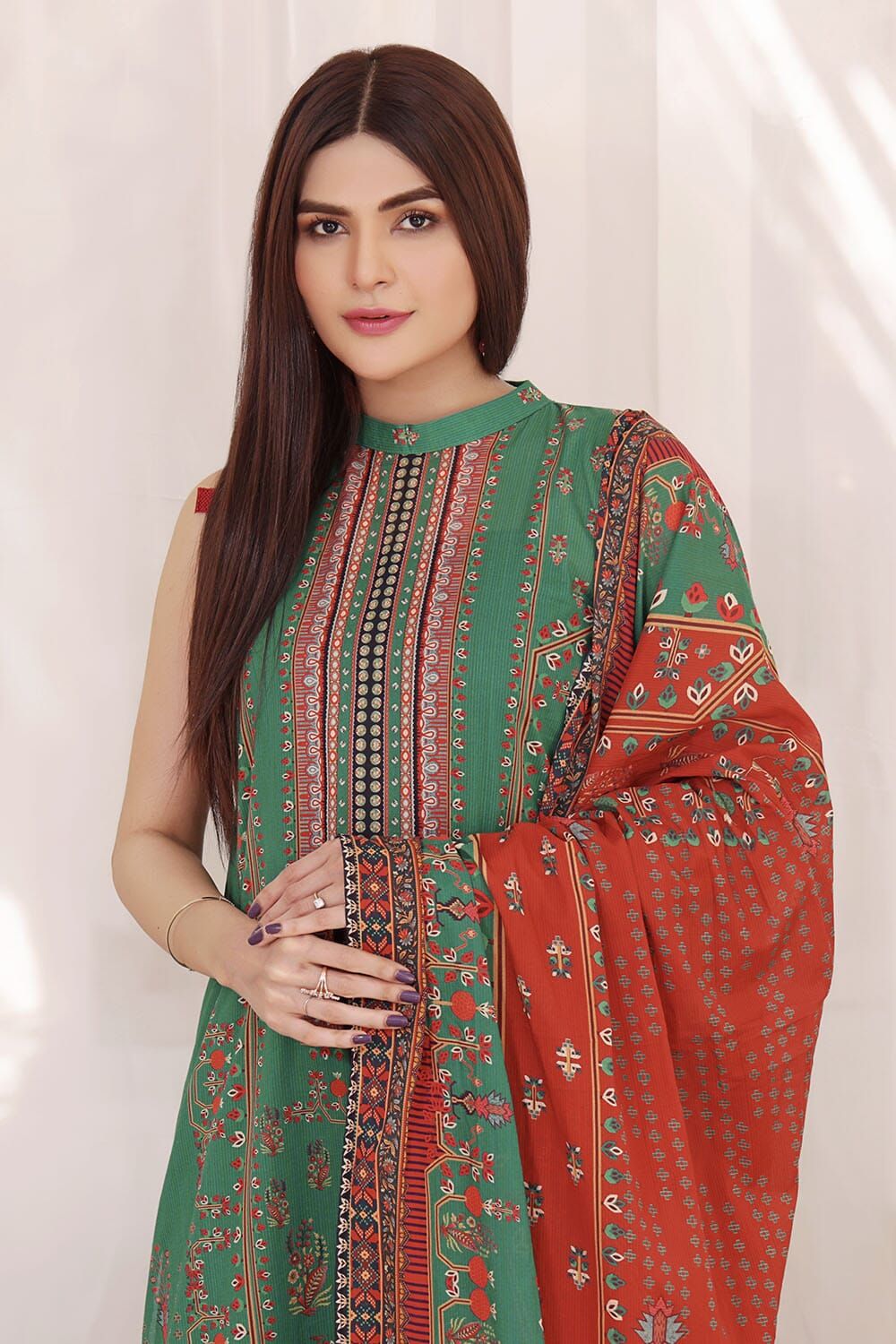 Lawn Green 3 Piece Suit - Khas