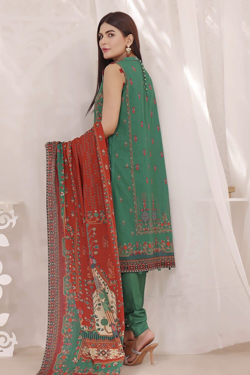 Lawn Green 3 Piece Suit - Khas