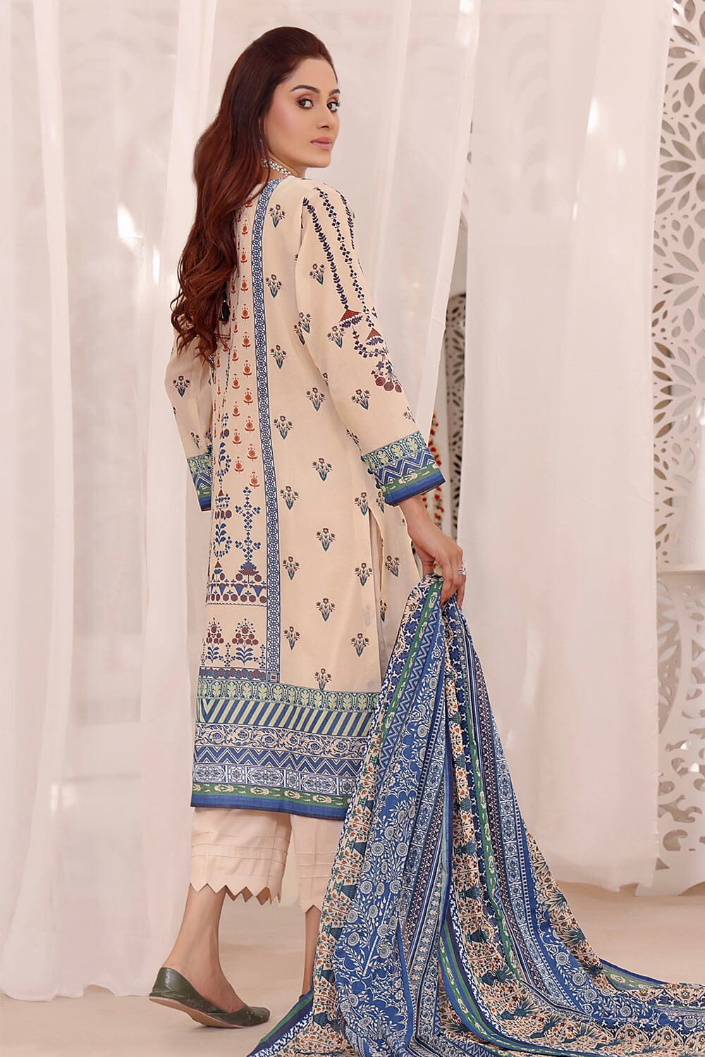 Lawn Skin 3 Piece Suit - Khas