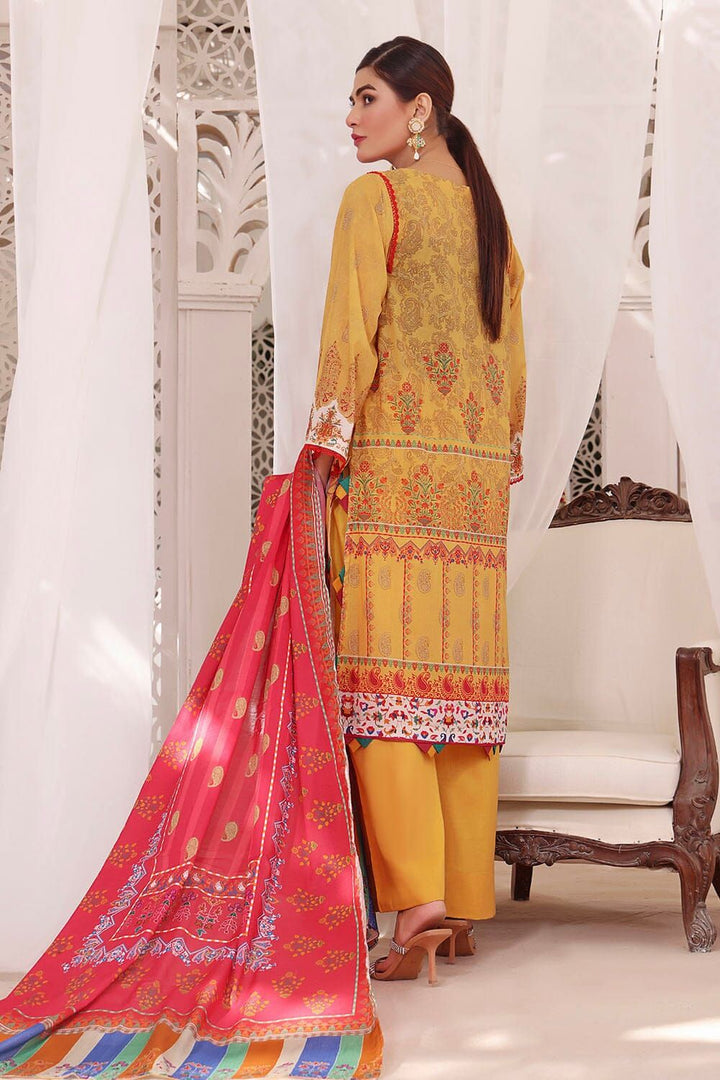 Lawn Yellow 3 Piece Suit - Khas
