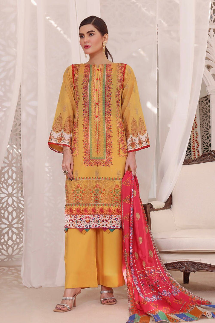 Lawn Yellow 3 Piece Suit - Khas