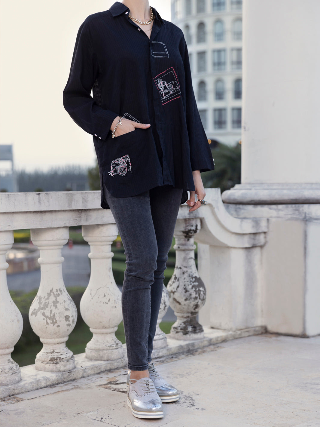 Dyed Black Kurti - Almirah