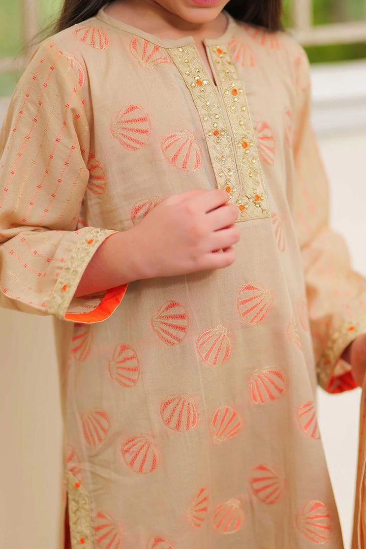 Fawn Jacquard 3 Piece Kids Suit - Senorita