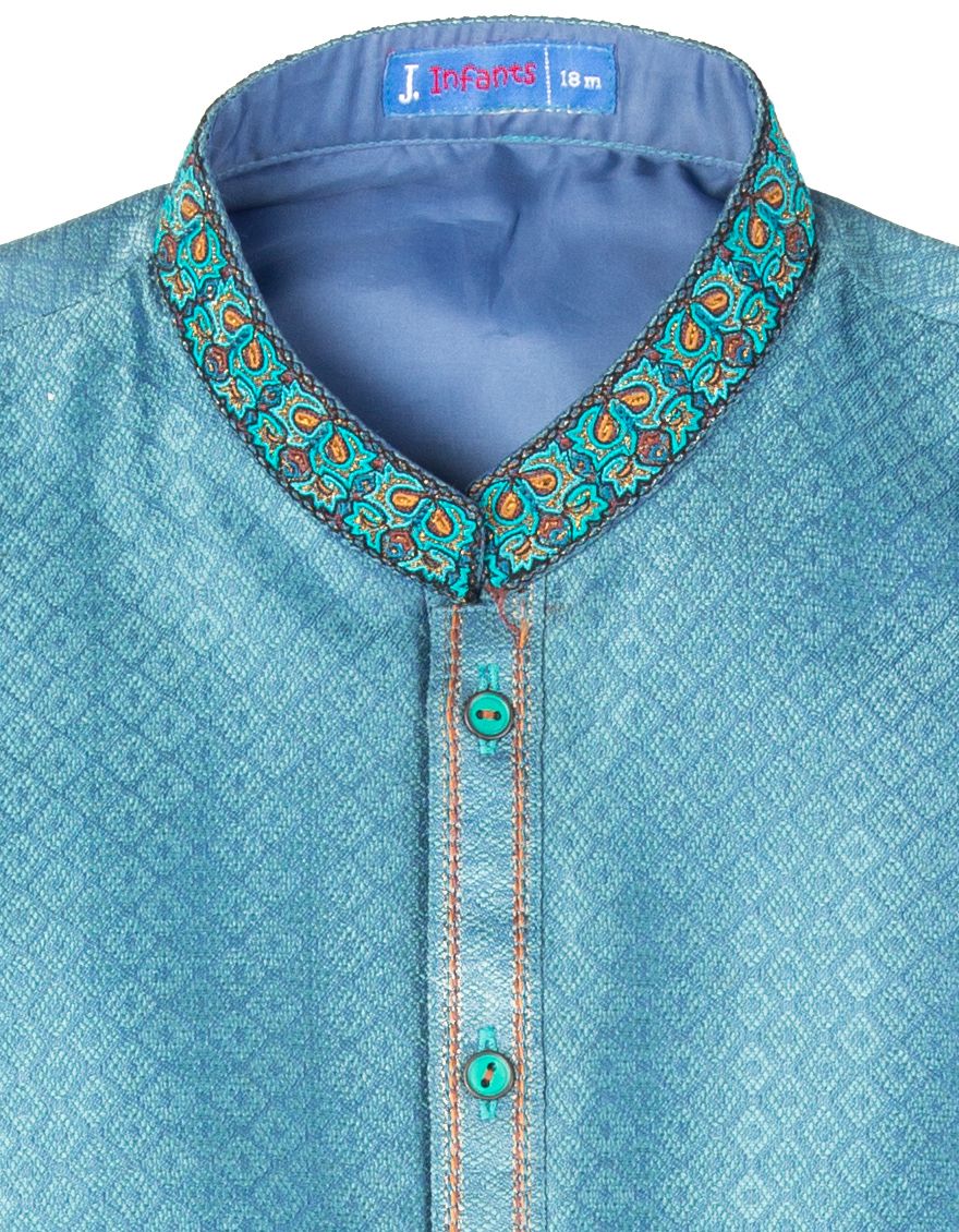 Turquoise Kameez Shalwar - J. Junaid Jamshed Festive Infants