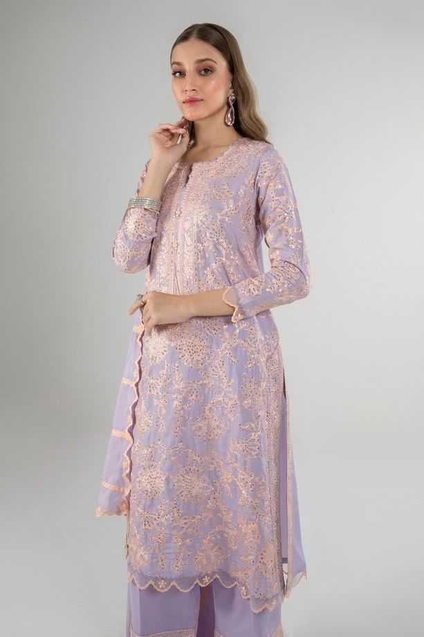 Crepe Light Purple 2 Piece Suit - Sana Safinaz