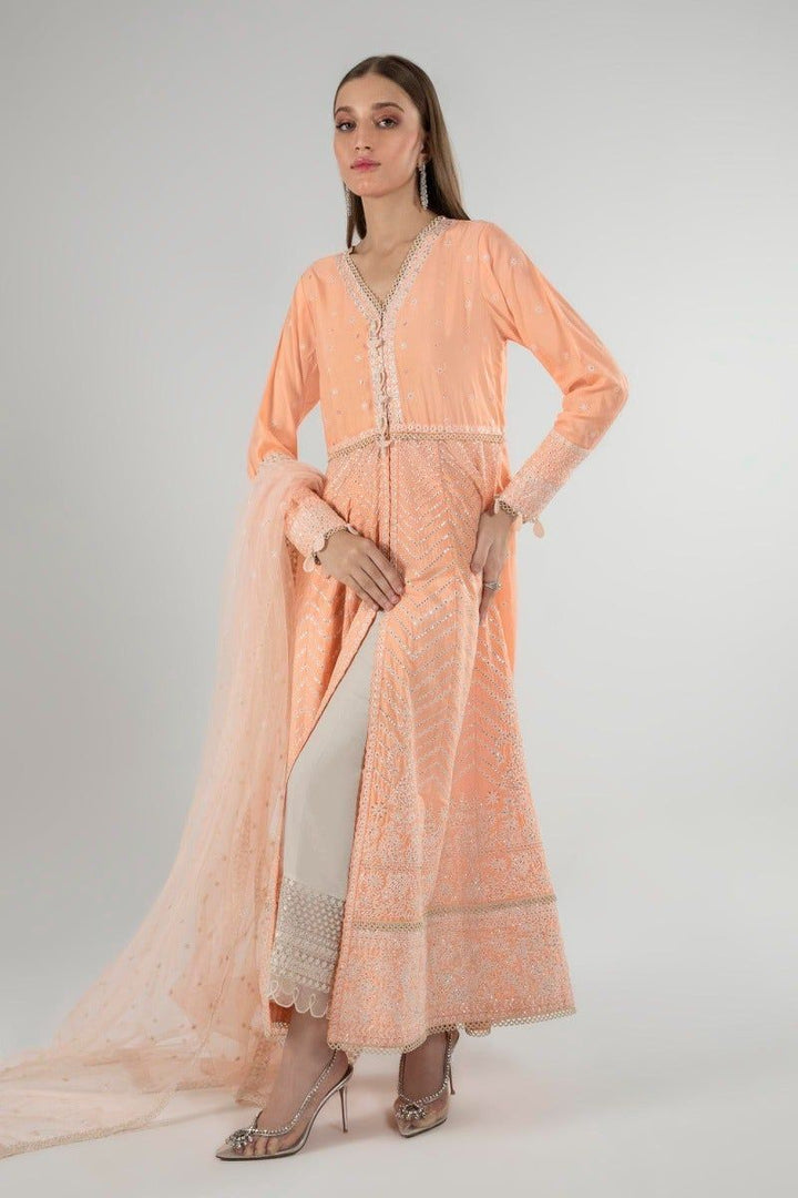 Crepe Peach 2 Piece Suit - Sana Safinaz