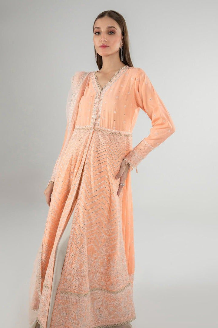 Crepe Peach 2 Piece Suit - Sana Safinaz