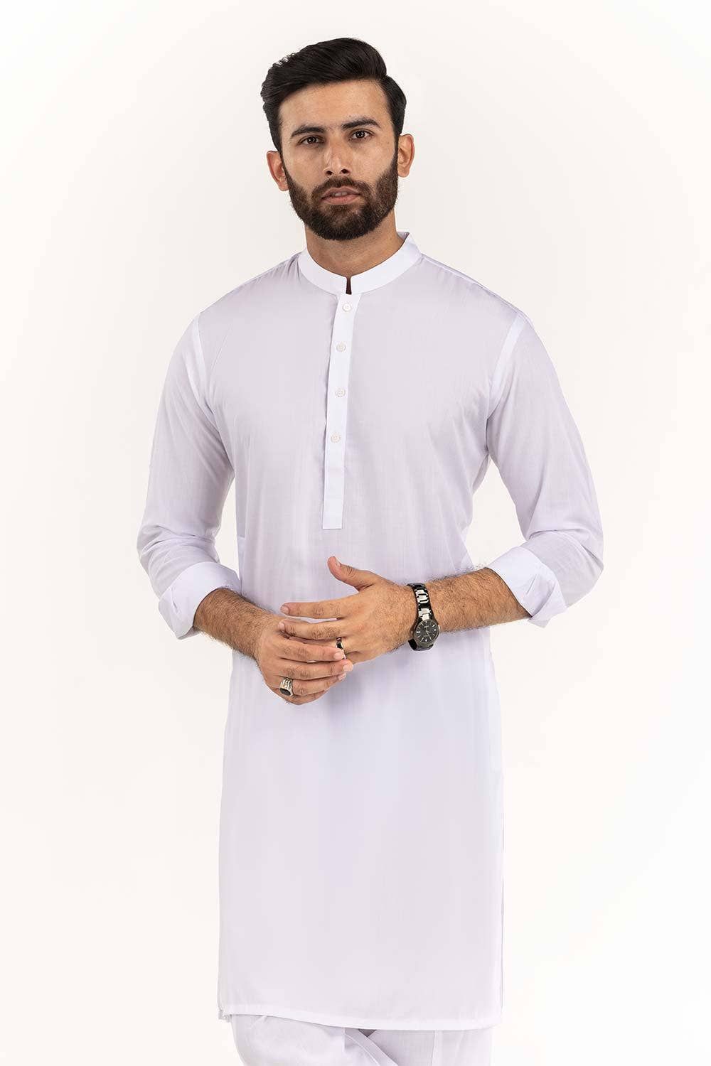 Blended White Men Kameez Shalwar - Gul Ahmed